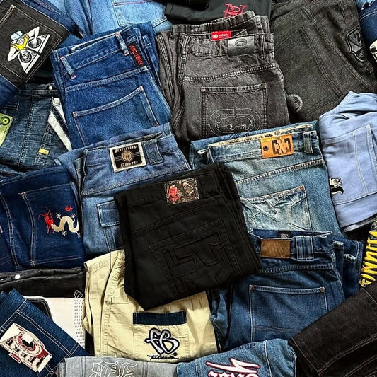 Mystery Jorts Premium | Baggy Denim Jorts: Alt-Skate, Nu-Metal & Y2K Aesthetic / Mix Alternative Brand - 1 Pezzo